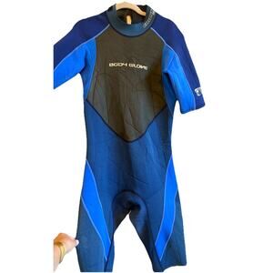 Body Glove Wetsuit Mens Large Shorty Spring Crush 2/1 Black Blue 80s Surf Beach